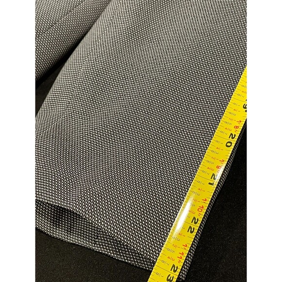 ~ Le Suit 2pc Skirt Suit 8p Black Print White Trim Work Notch Lapel Pencil Skirt - Picture 10 of 16